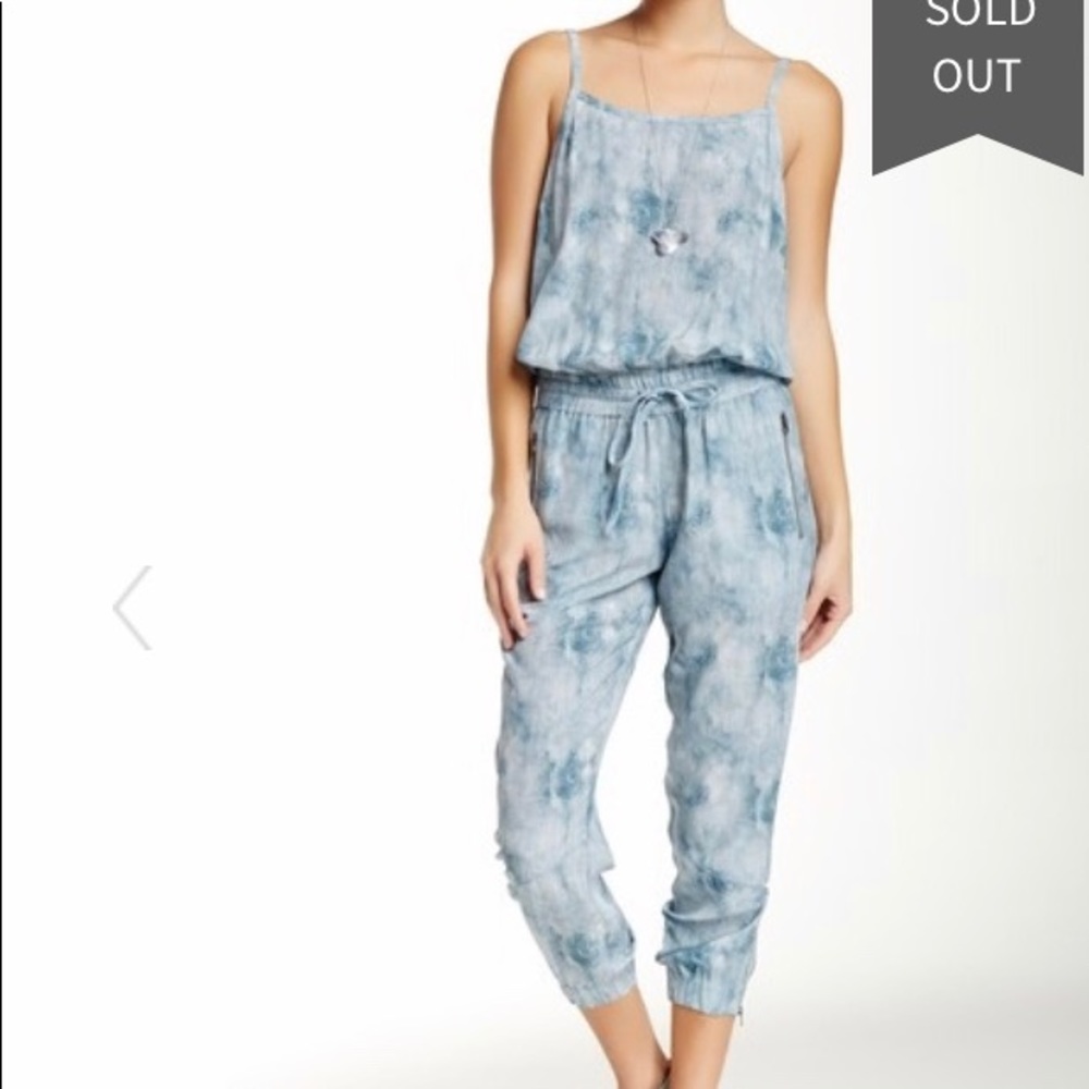 Pam & Gela light blue silk jumpsuit size small